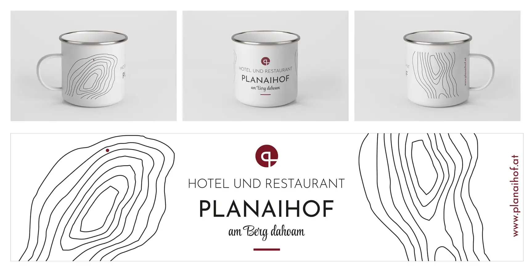 Planaihof Emailtasse mit Logo